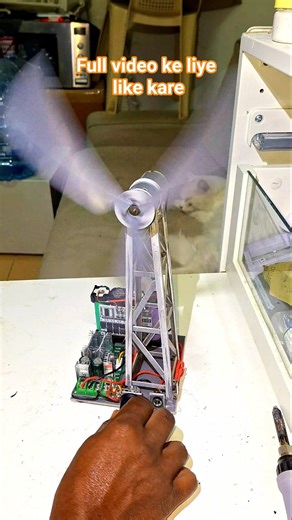 DIY Powerful Tower Fan 🌬️ | Homemade Engineering Project #shortvideo