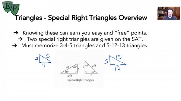 Triangles - Special Right: Study.com SAT Math Exam Prep