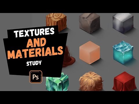 Material studies - Digital painting in Adobe Photoshop // Textures And Materials