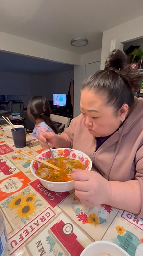 Thursday Night Dinner! Some days I just make something easy peassy! Because eyyy why not! I made us Pho Chay and added some beef paste into the broth along with the condiments it came with. I also added the left over shaved steak from the night before, meat balls, and shrimp. I had some left over fresh herbs that I needed to use up even cucumber. The cucumber was just the right sweetness with the broth. #dinner #lazyday #fypreelsシ゚viralシ #singlemom #mukbang | Yar Youa Xiong