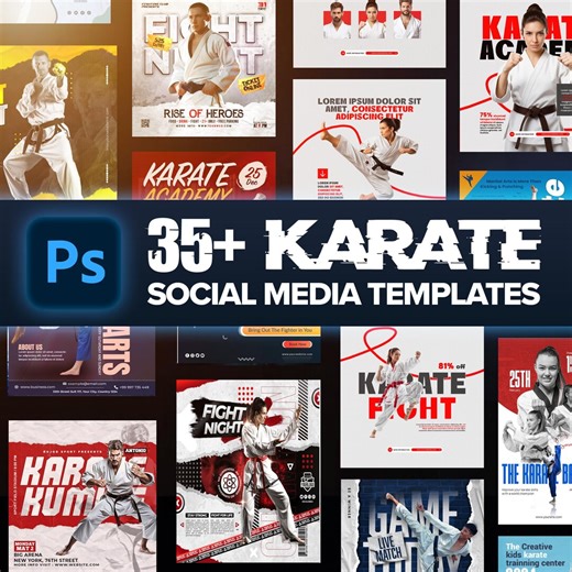 Karate Social Media Templates for Coaches and Dojo Owners, 35  Instagram Post Bundle, Martial Arts PSD Design Kit - Etsy