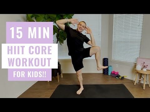15 MINUTE STANDING ABS WORKOUT FOR KIDS / K-12 CARDIO PHYSICAL EDUCATION / NO EQUIPMENT