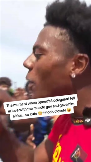 Speed's Bodyguard Shares Sweet Moment with Muscle Guy