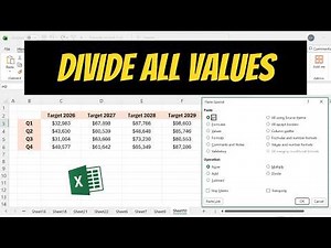 How To Divide Entire Columns Or Rows By The Same Value