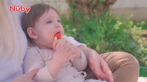 Nuby Pasta Ring Teether - 3+ Months - Soft, Silicone, Multi-Textured, Easy Grip Baby Teething Toy - Natural Teething Relief for Babies