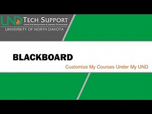 Blackboard: Customize My Courses Under My UND