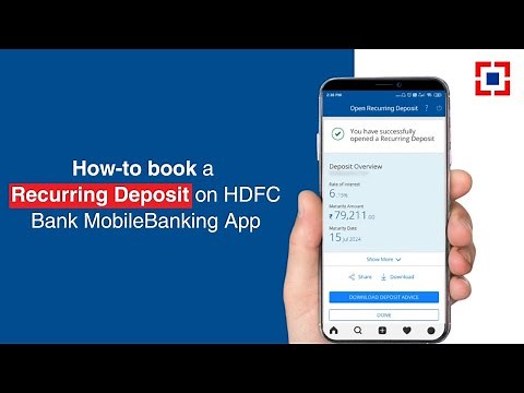 How to book a Recurring Deposit on HDFC Bank MobileBanking App