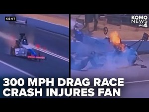 Racing fan and driver injured after 300 mph crash at Pacific Raceways sends wheel flying