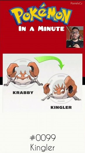 Kingler 🦀🌊 Pokédex in a Minute #pokemon #shorts #Kingler