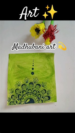 Simple madhubani disen in paper ✨💫💗 #art #painting #craft