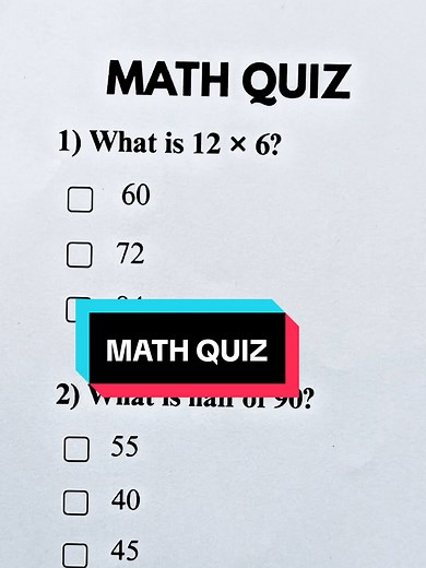 Engaging Math Quiz Challenge to Test Your Skills