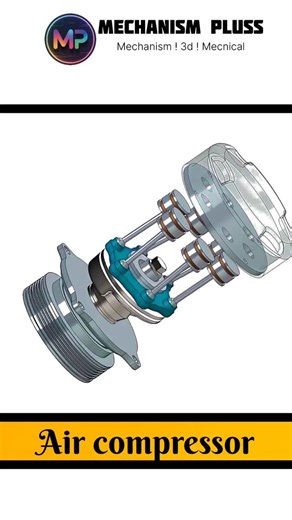 Mechanism ! 3d ! Mecnical on Instagram: "Air compressor 💨 #knowledge #physics #usa #experiment #science #uk #mechanic #mechanism #study #learning #réel #reel #reels #trendy #edits"
