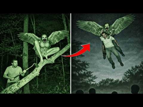 Night Camera Captured a Winged Creature Attacking a Man