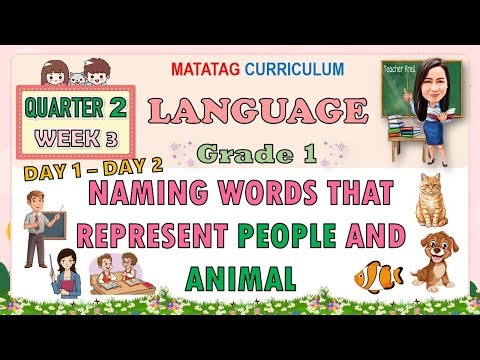 LANGUAGE 1 QUARTER 2 WEEK 3 DAY 1 - 2 | NAMING WORDS THAT REPRESENT PEOPLE AND ANIMALS | MATATAG