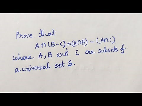 Prove that A intersection (B-C) = (A intersection B) - (A intersection C) Problems on Sets #2