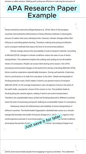 APA Research Paper Example