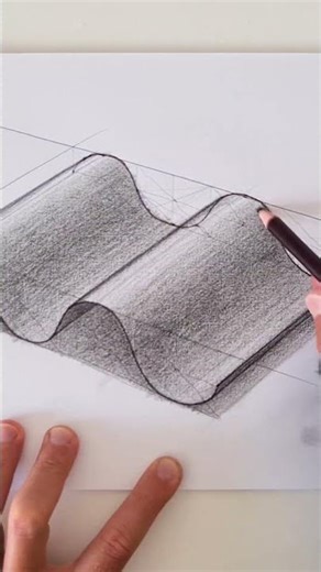 How to Shade Simple Wave Shaped Matte Curved Surface using Top Lighting #shorts