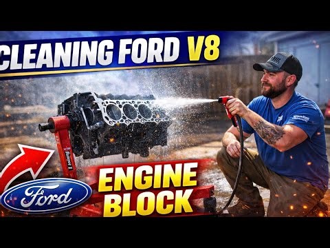 Making the Ford 4.6 V8 Block Look Brand New Again | PROPER Cleaning process for cleaning a V8 block