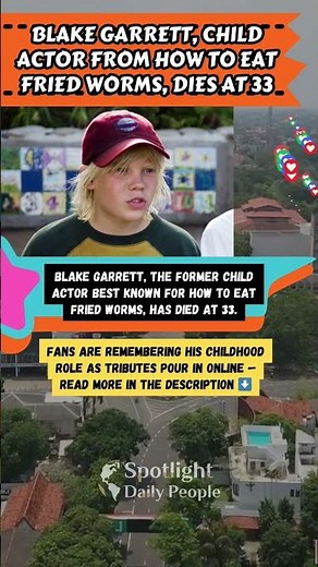 How to Eat Fried Worms Star Blake Garrett Dead at 33 💔 #News #Hollywood #RIP