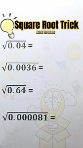 47K views · 404 reactions | Square Root Trick ‼️‼️ #Math #mathteachergon #mathtechnique #basicmath #akositeachergon #MathTutor #mathhacks #squareroottricks | Math Tutorials | Facebook