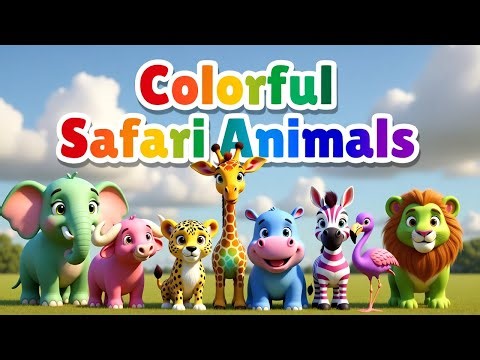 Colorful Safari Animals for Kids 🐘🦒 Learn Colors & Animal Names