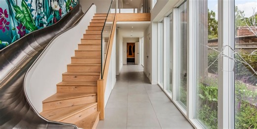 Step inside the chic Oxfordshire home with a built-in slide