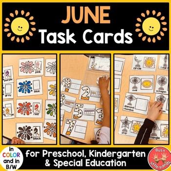 June / Summer Task Boxes- Literacy & Math Activities- Preschool, Special Ed