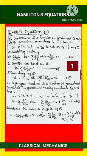 HAMILTONIAN EQUATIONS OF MOTION || HAMILTON'S CANONICAL EQUATIONS OF MOTION || WITH EXAM NOTES ||