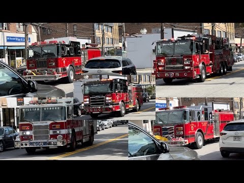 *FDNY PA300* Port Chester Fire Department Engines 60, 61, 63 Tower Ladder 2 & Rescue 41 Responding