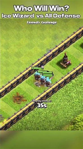 10 Ice Wizards vs All Level 1 Defense | Clash of Clans Shorts#clashofclans #shorts