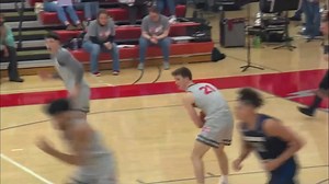 Still Speechless 😱 Griffin Kliewer lobs it up to Caedmon Bontrager again from past half-court for the #SCTop10 highlight! 🤯 #BothAnd | Indiana Wesleyan University Wildcats