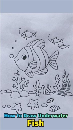 How to Draw Underwater Fish 🐟 #drawing #art #easydrawing #shortsfeed #howtodraw #youtubeshorts