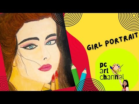 how to draw girl portrait Step by Step | realistic portrait drawing | draw woman face #pcartchannel