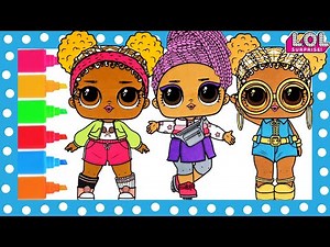 LOL Surprise Dolls Coloring Book Pages Court Champ, Figure 8, Soul Babe L.O.L. Doll HAPPILY SNOWBALL