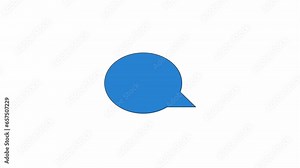 Empty dialog bubble line 2D object animation. Announcement, conversation. Chat cloud flat color cartoon 4K video, alpha channel. Dialogue speech balloon animated element on white background