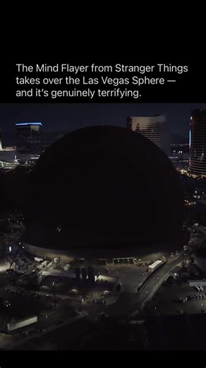 FBOY on Instagram: "Seeing this in person would be crazy 🍿: The Las Vegas Sphere recently transformed into pure nightmare fuel after displaying the Mind Flayer from Stranger Things, with the massive creature wrapping itself across the Sphere’s LED surface and making the Strip look like it had slipped straight into the Upside Down. The haunting projection stunned onlookers and showed just how terrifyingly real pop-culture moments can feel when scaled up to the world’s largest spherical screen. #