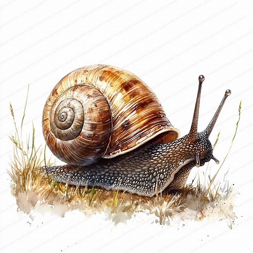 22 Snail on Wet Grass Clipart | Nature-inspired Digital Graphic Art | Printable Watercolor Clipart | High Quality Jpgs | Junk Journal - Etsy