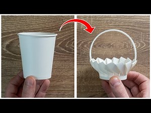 CHEAP and EASY. DIY paper cup basket. How to make a small paper basket.