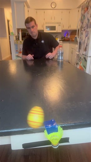 Spinning egg trick shot