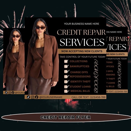 Credit Repair Flyer Template Editable in Canva, Business Marketing & Social Media Flyer for Credit Repair Coaching Flyer 1080x1080 - Etsy