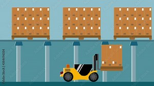 4K animation of machines doing the work in a factory while humans do nothing.