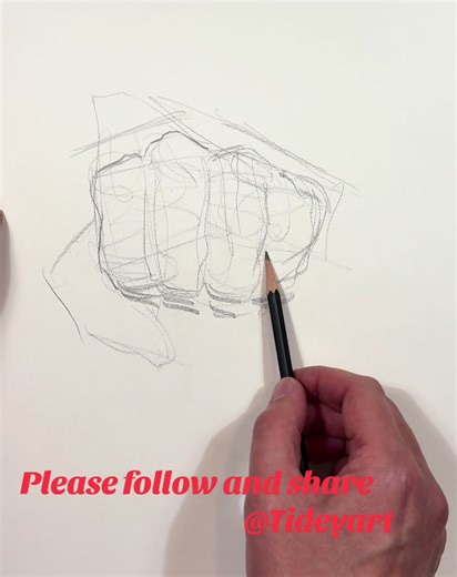 Drawing the fist! Here is a quick sketch dealing with the Changing shapes of the fist. #drawinghands #artdemo #artinstruction #drawing #artisticanatomy