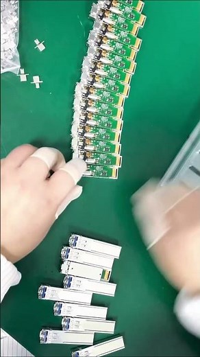 Optical module housing installation! #shorts #youtubeshorts #factory #transceiver