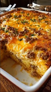 Sausage & cream cheese hash brown breakfast casserole Ingredients Hash Browns: One bag (26–32 oz) of frozen shredded hash browns or hash brown patties. Sausage: 1–2 lbs of ground breakfast sausage (mild or hot). Cream Cheese: 8–16 oz of softened cream cheese to provide the signature creamy texture. Eggs & Milk: 6–10 large eggs whisked with 1/2 to 2 cups of milk to create the custard base. Cheese: 1–2 cups of shredded cheddar or a blend for topping. Seasonings: Commonly includes salt, black peppe