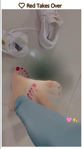 New Red Manicure Reveal ❤️✨: Beautiful Feet, Pretty Feet, Cute Toes #footcare #chictoes #feetlove