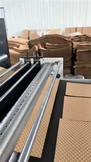 Kushion Kraft roll to sheet cutting and embossing machine #cutting #embossing #packaging