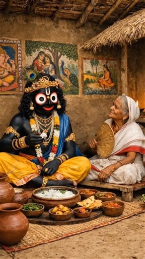 जगन्नाथ जी ने बूढ़ी माँ को अपने हाथों से खिलाया! 🥺🙏 #shorts #LordJagannath #JaiJagannath #Devotion