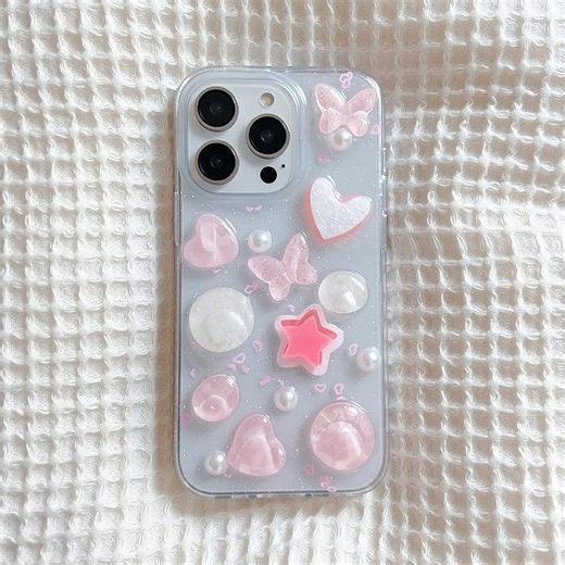 Decoden iPhone Case: 3D Junk, Kawaii Pink Hearts - Etsy