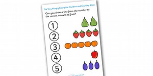 Numbers and Counting Sheet to Support Teaching on The Very Hungry Caterpillar