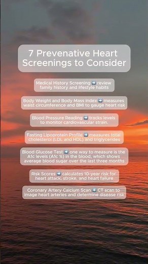 7 Preventative Screenings #healthline #hearthealth #heart #tips #medicalfacts #medicaladvice